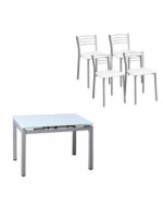 CONJUNTO MESA COCINA 70 + 4 TABURETES 10