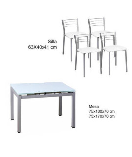 CONJUNTO MESA COCINA 70 + 4 TABURETES 10