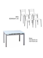 CONJUNTO MESA COCINA 70 + 4 TABURETES 10