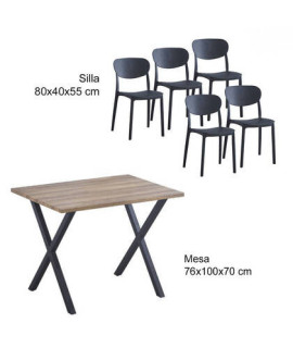 CONJUNTO VIDEL MESA + 5 SILLAS