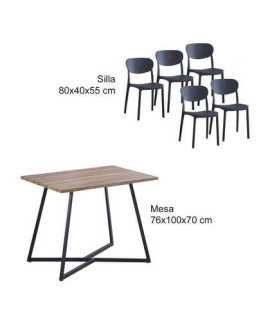 CONJUNTO MESA KIRBY + 5 SILLAS VIDEL
