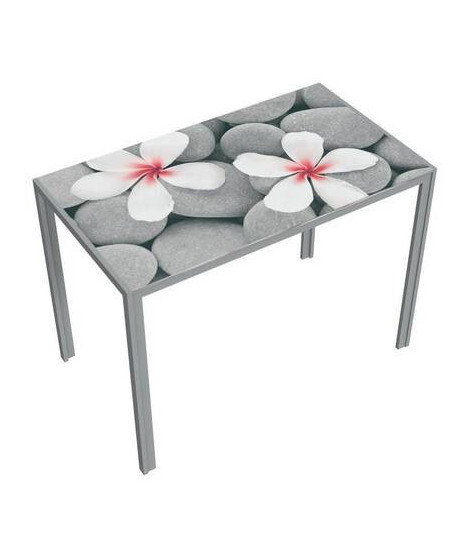MESA COCINA FIJA T/IMPRESA MOD.FLORES GRIS
