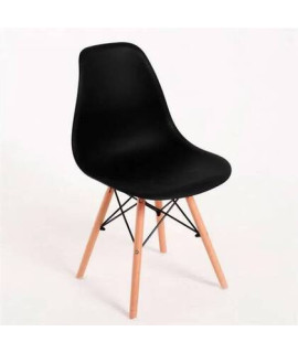 JUEGO DE 4 SILLAS PATAS MADERA MOD.DINAMARCA NEGRO