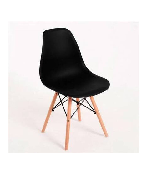 JUEGO DE 4 SILLAS PATAS MADERA MOD.DINAMARCA NEGRO