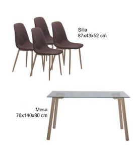 CONJUNTO MESA SULLIE +4 SILLA CODY