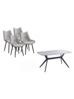 CONJUNTO MESA CALISTA + 4 SILLAS CALISTA BEIG