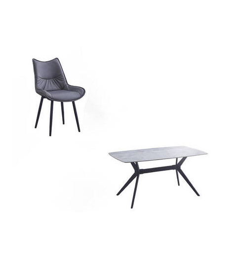 CONJUNTO MESA CALISTA + 4 SILLAS CALLISTA GRIS