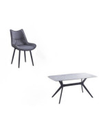 CONJUNTO MESA CALISTA + 4 SILLAS CALLISTA GRIS