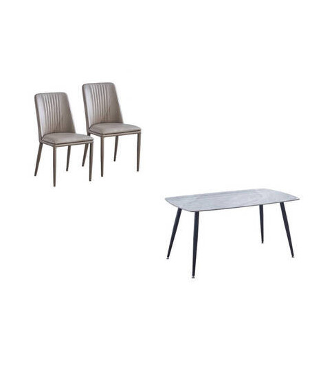 CONJUNTO MESA SANDER + 4 SILLAS ROWENA LATTE