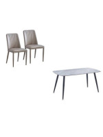 CONJUNTO MESA SANDER + 4 SILLAS ROWENA LATTE