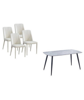 CONJUNTO MESA SANDER + 4 SILLAS ROWENA TORTORA