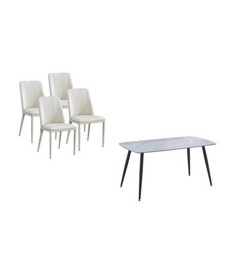 CONJUNTO MESA SANDER + 4 SILLAS ROWENA TORTORA