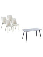 CONJUNTO MESA SANDER + 4 SILLAS ROWENA TORTORA
