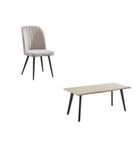 CONJUNTO MESA REGATTA + 4 SILLAS RORY BEIG