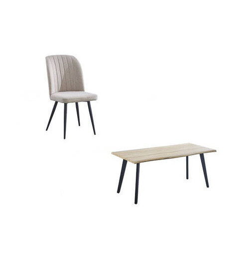 CONJUNTO MESA REGATTA + 4 SILLAS RORY BEIG