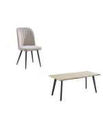 CONJUNTO MESA REGATTA + 4 SILLAS RORY BEIG