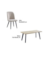 CONJUNTO MESA REGATTA + 4 SILLAS RORY BEIG