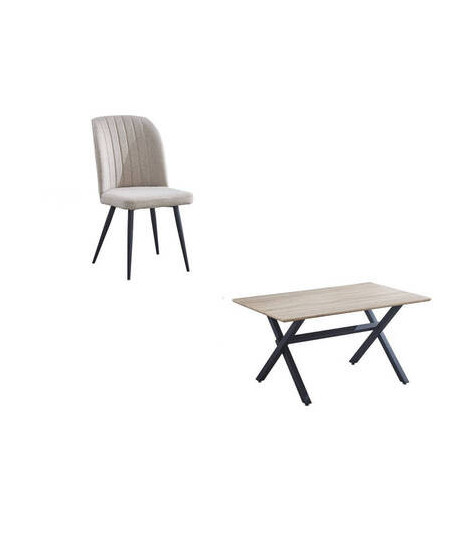 CONJUNTO MESA ROYCE + 4 SILLAS RORY BEIG