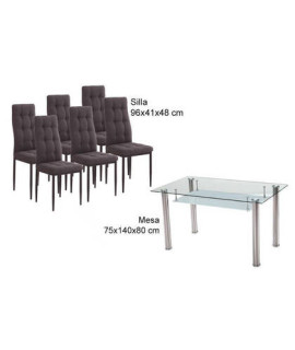 CONJUNTO MESA PRANZO + 6 SILLAS ZUNI