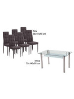 CONJUNTO MESA PRANZO + 6 SILLAS ZUNI