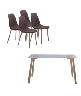CONJUNTO MESA SULLIE + 4 SILLAS CODY