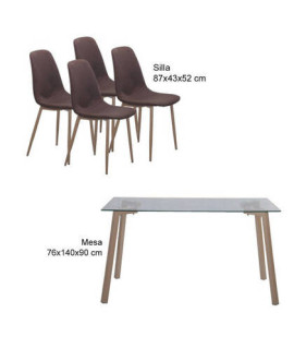 CONJUNTO MESA SULLIE + 4 SILLAS CODY