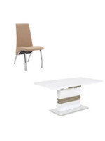 CONJUNTO MESA CARLOTA +4 SILLAS AROA BEIG