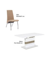 CONJUNTO MESA CARLOTA +4 SILLAS AROA BEIG