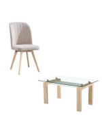 CONJUNTO MESA SENSEI CAMBRIA + 4 SILLAS LANE BEIG