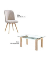 CONJUNTO MESA SENSEI CAMBRIA + 4 SILLAS LANE BEIG