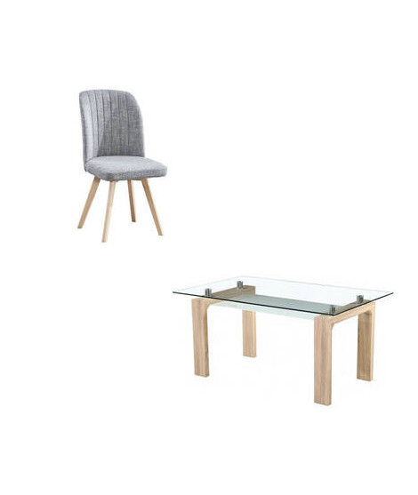 CONJUNTO MESA SENSEI CAMBRIA + 4 SILLAS LANE GRIS
