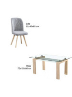 CONJUNTO MESA SENSEI CAMBRIA + 4 SILLAS LANE GRIS