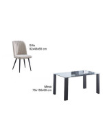 CONJUNTO MESA ALICE + 4 SILLAS RORY BEIG