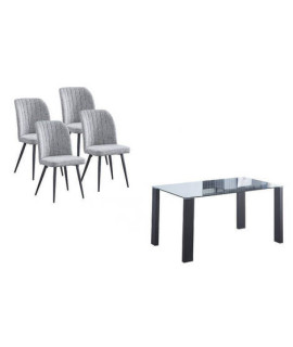 CONJUNTO MESA ALICE + 4 SILLAS RORY GRIS