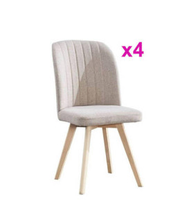 JUEGO DE 4 SILLAS T.TELA P/MADERA MOD.LANE BEIG