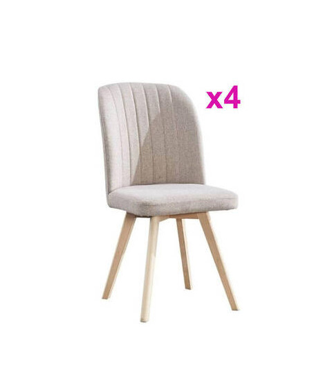 JUEGO DE 4 SILLAS T.TELA P/MADERA MOD.LANE BEIG