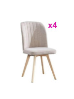 JUEGO DE 4 SILLAS T.TELA P/MADERA MOD.LANE BEIG