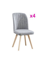 JUEGO DE 4 SILLAS T.TELA P/MADERA MOD.LANE GRIS