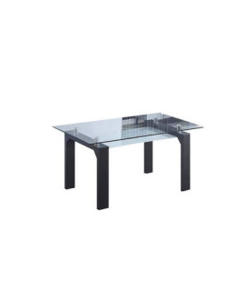 MESA COMEDOR FIJA C/TRANSPARENTE MOD.SENSEI NEGRO