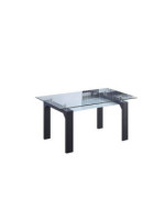 MESA COMEDOR FIJA C/TRANSPARENTE MOD.SENSEI NEGRO