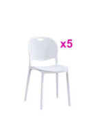 JUEGO DE 5 SILLAS APILABLES MOD.JANSEN BLANCO