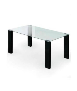 MESA COMEDOR FIJA T/CRIS TRANSPARENTE MOD.ALICE NEGRO