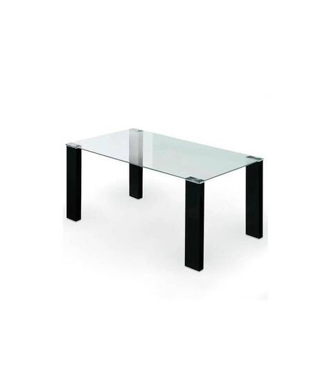 MESA COMEDOR FIJA T/CRIS TRANSPARENTE MOD.ALICE NEGRO