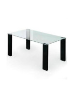 MESA COMEDOR FIJA T/CRIS TRANSPARENTE MOD.ALICE NEGRO