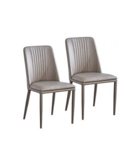 JUEGO DE 2 SILLAS TAP.PU P/METAL ROWENA LATTE LATTE