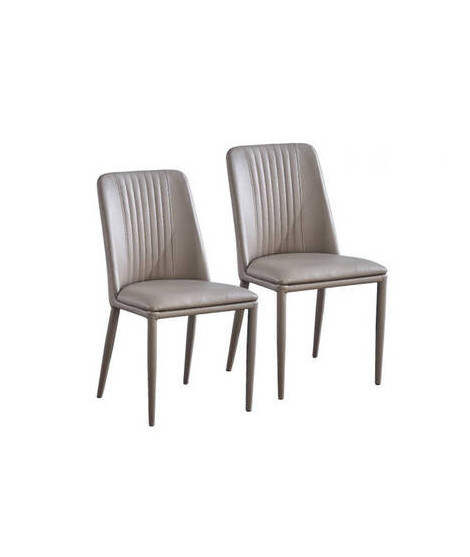 JUEGO DE 2 SILLAS TAP.PU P/METAL ROWENA LATTE LATTE