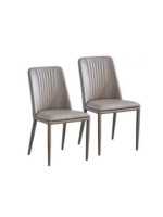 JUEGO DE 2 SILLAS TAP.PU P/METAL ROWENA LATTE LATTE
