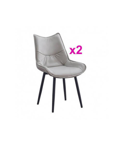 JUEGO DE 2 SILLAS TAP.PU P/METAL MOD.CALISTA BEIG