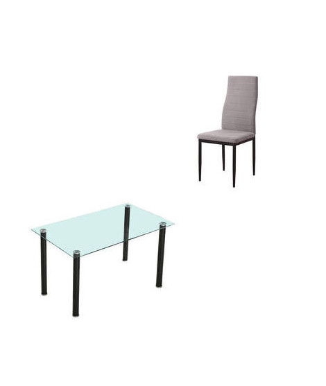 CONJUNTO MESA YURI + 6 SILLAS YURI NEGRO