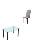 CONJUNTO MESA YURI + 6 SILLAS YURI NEGRO
